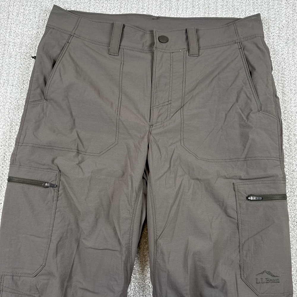 LL Bean Mens 30x30 Cresta Brown Fleece Lined Stretch Cargo Hiking Pants 508240